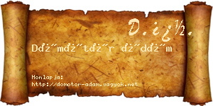 Dömötör Ádám névjegykártya